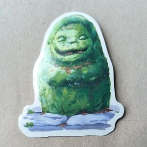 Green Mossy Budda Sticker Studio Ghibli